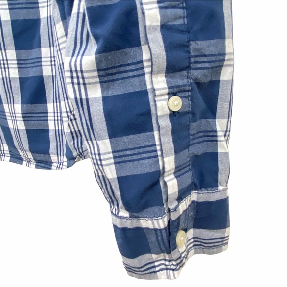 Hollister Blue Plaid Long Sleeve Button Down Collared Pocket Dress Shirt Men’s M - Picture 14 of 15